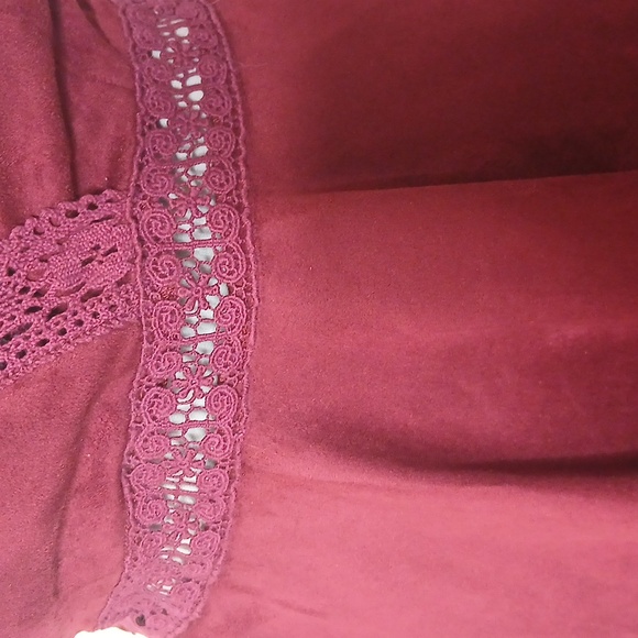 Flying Tomato Burgundy Wine Boho Mini Dress Size Medium - Picture 4 of 16